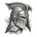 gladiator helmet tattoo design idea