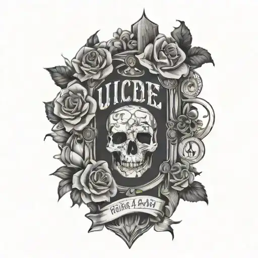 half sleeve on upper arm inspired by songs from $uicideBoy$ with the quote Keep on marchin' on  tattoo design idea