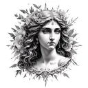 Aphrodite Greek goddess tattoo design idea