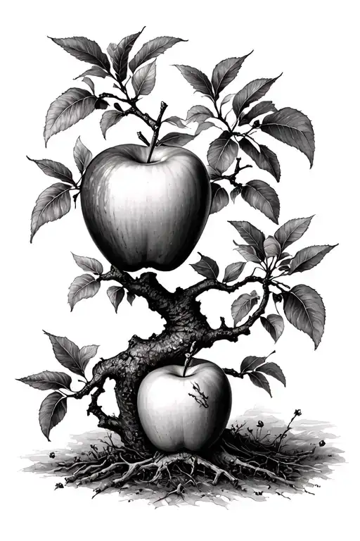 apple tree tattoo design idea