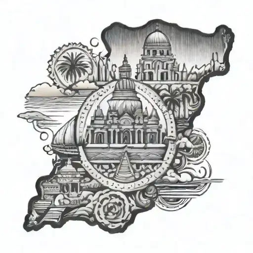 travel Mexico + Dominican Republic minimalis style tattoo tattoo design idea