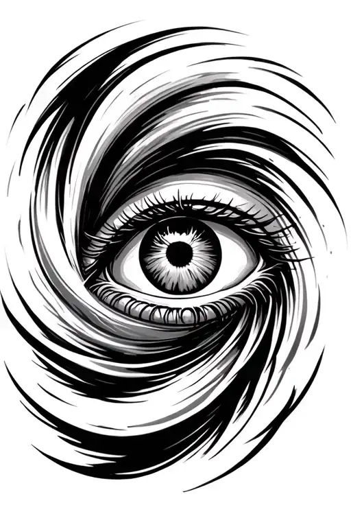 eye of hurricane set in motion tattoo design idea