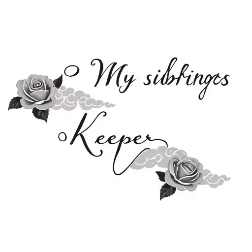 "My siblings keeper " roses and clouds tattoo design idea