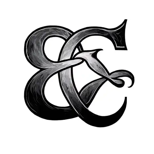 three letter C representing a mother, son, and daughter tattoo design idea