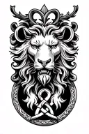 Irish lion trinity knot design incorporating elements tattoo design idea