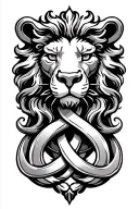 Irish lion trinity knot design incorporating elements tattoo design idea