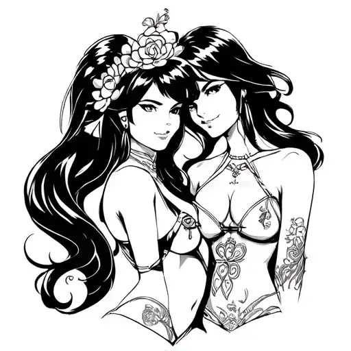Nico Robin and Nami  tattoo design idea
