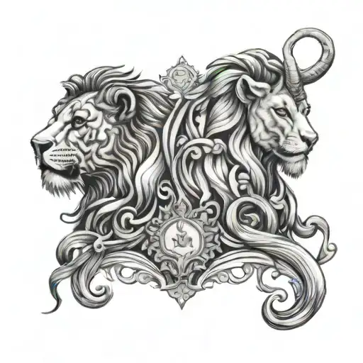 Gemini And Leo tattoo design idea