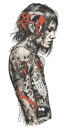 comic strip tattoo design idea