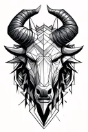 Minotaur head with hammer tattoo design idea