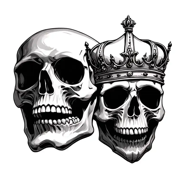 skull with crown looking tattoo design idea