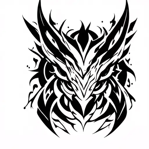 modern tribal design of charmeleon tattoo design idea