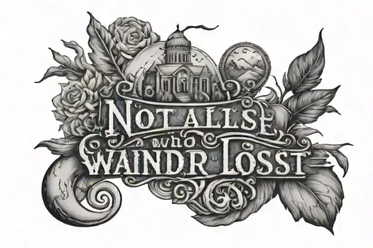 Not All Those Who Wander Are Lost tattoo design idea