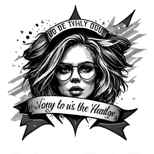 "Create a digital tattoo design that features memes, political quotes, and inspirational quotes. Use a white background. tattoo design idea