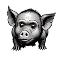 monkey  pig baby tattoo design idea