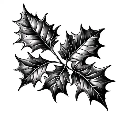 holly leaf tattoo design idea