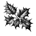holly leaf tattoo design idea
