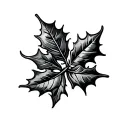 holly leaf tattoo design idea