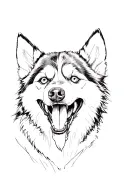 "Loot" baby husky with missing front teeth tattoo design idea