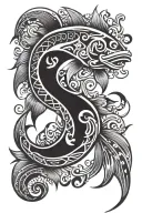 Polynesian fish hook tattoo design idea