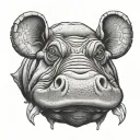 hippo swamp tattoo design idea