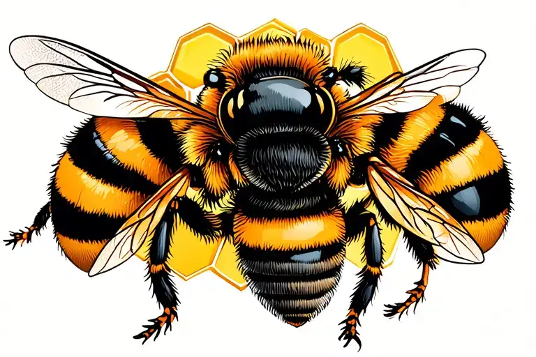 honeycombs and bees tattoo design idea