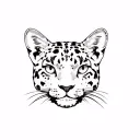 "The Ghost Cat" snow leopard in a camera viewfinder, focusing plane  tattoo design idea