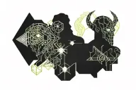 pair of male and femalel gods symbolizing death and rebirth tattoo design idea