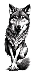 wald, wolf ,eule ,rabe ,hirsch tattoo design idea