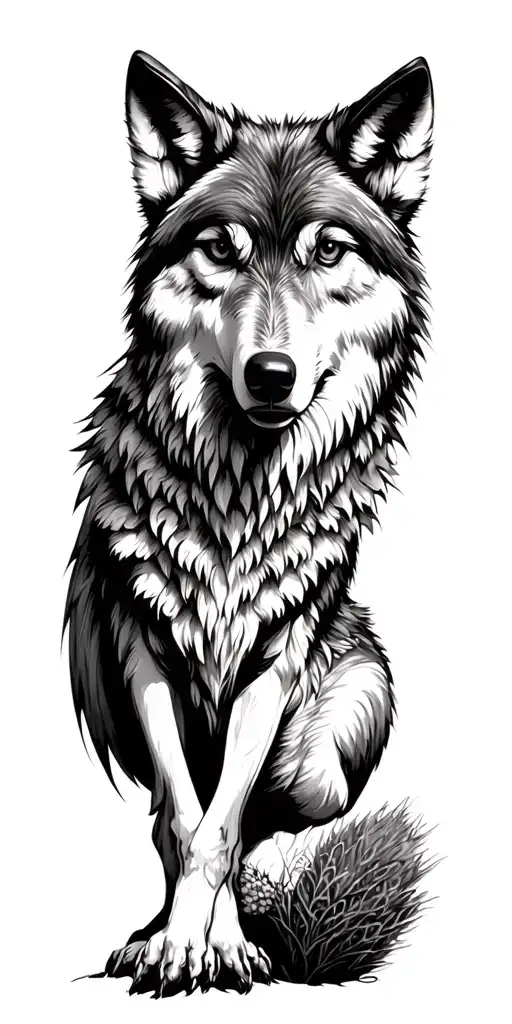 wald, wolf ,eule ,rabe ,hirsch tattoo design idea