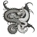 monkey dragon yin yang tattoo design idea