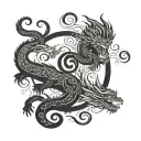 monkey dragon yin yang tattoo design idea