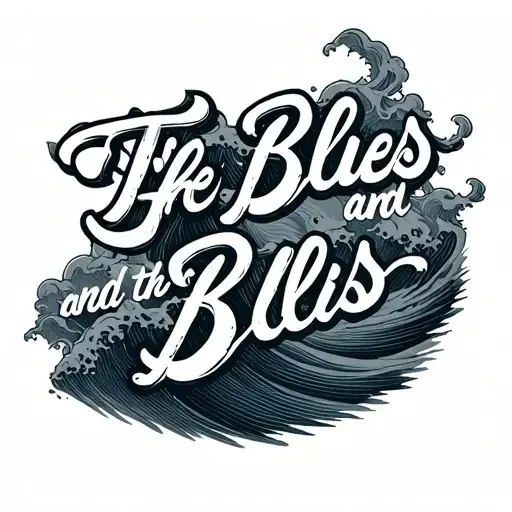 "The blues and the bliss" waves crashing tattoo design idea