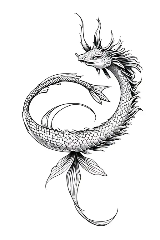 koi fish dragon tattoo design idea