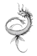 koi fish dragon tattoo design idea