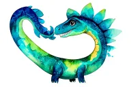 young cute dinosaur tattoo design idea