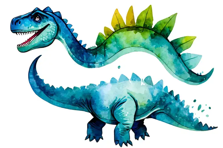 young cute dinosaur tattoo design idea