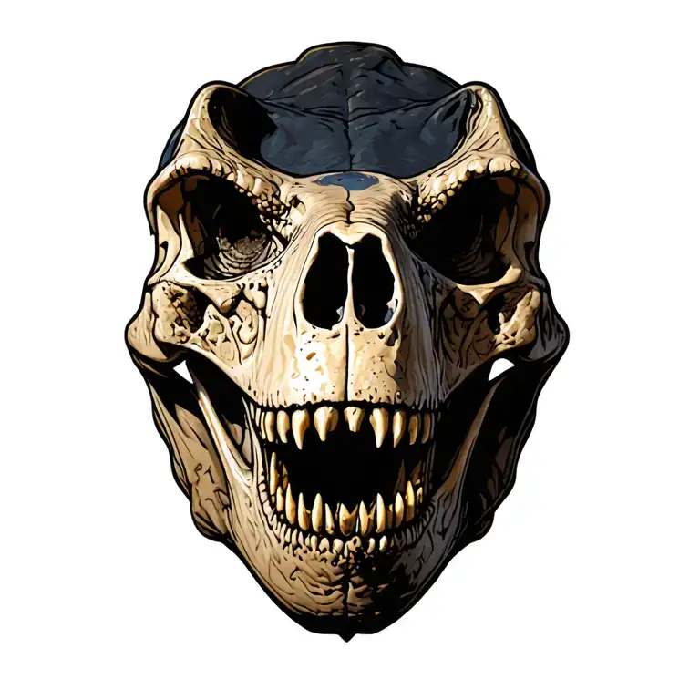 T. rex skull tattoo design idea