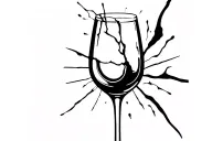 Broken wine glass tattoo design idea