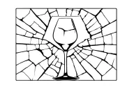 Broken wine glass tattoo design idea