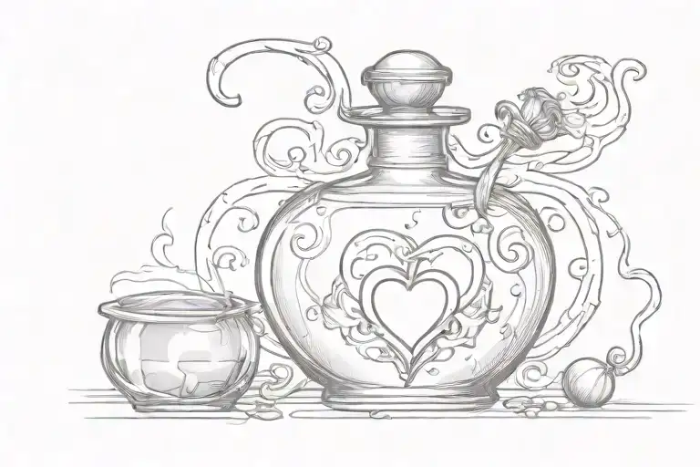 potion bottle with heart inside  tattoo design idea