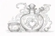 potion bottle with heart inside  tattoo design idea