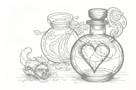 potion bottle with heart inside  tattoo design idea