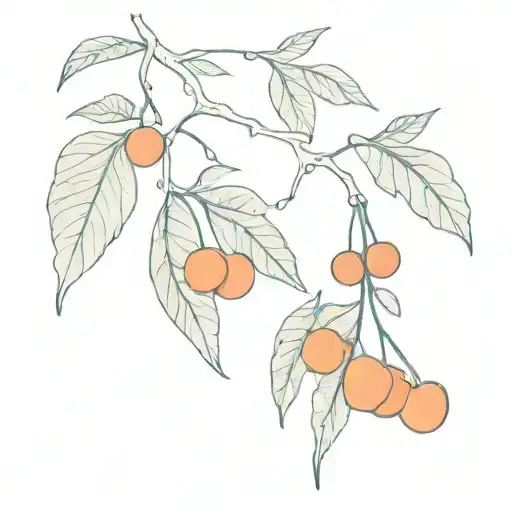 use minimal colour.Cornelian cherry,apricot and cherry tattoo design idea
