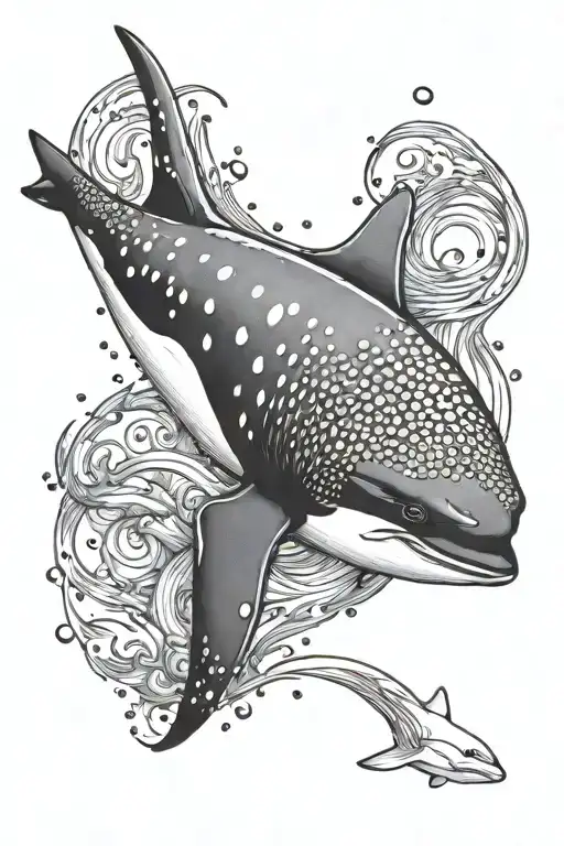 killer whale shark tattoo design idea