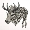 red stag skull tattoo design idea