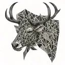 red stag skull tattoo design idea