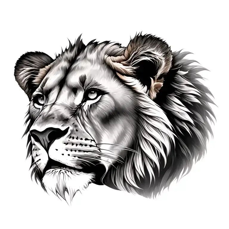 lioness queen tattoo design idea