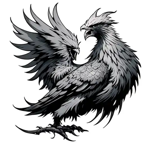 Phoenix angry tattoo design idea