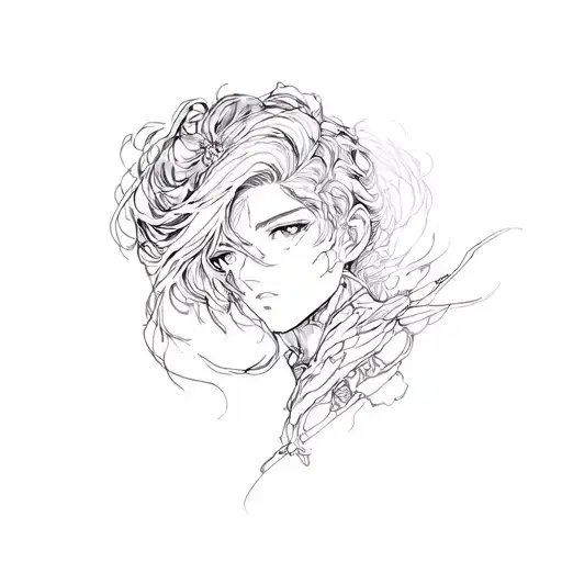 Solo leveling anime yin tattoo design idea